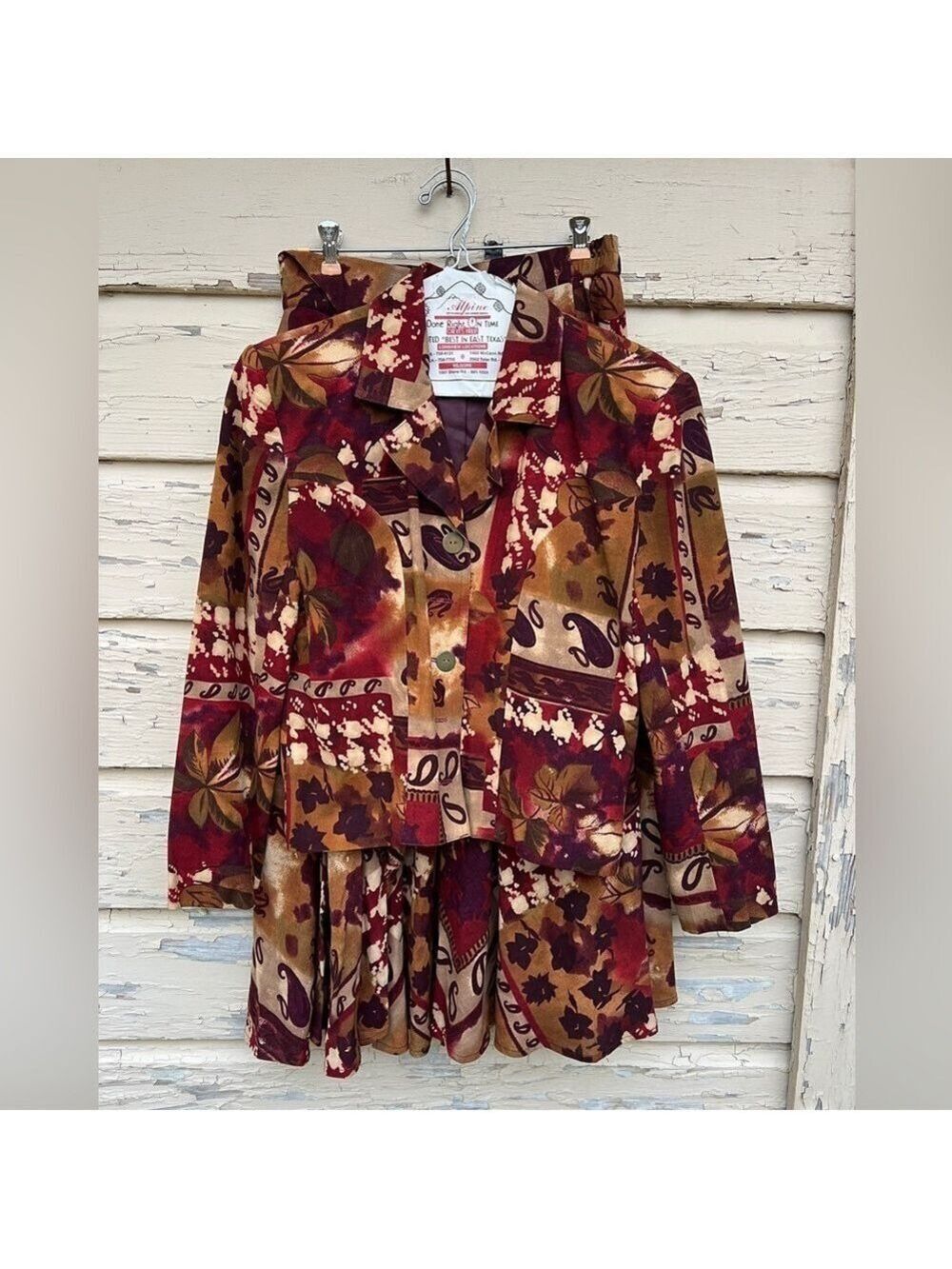 Vintage Carlo Moda 80s 90s Modal Western Rodeo Wrap Skirt Set Button-Down Jacket